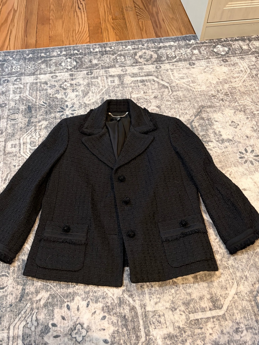 Talbots Black Tweed Blazer Jacket